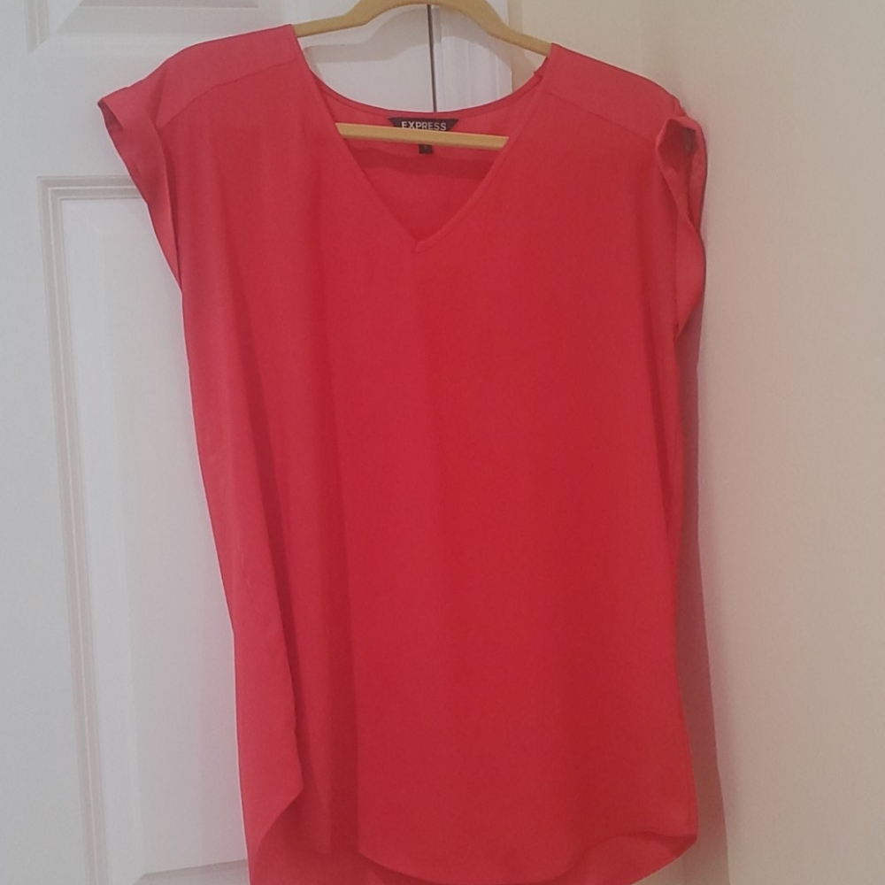 Office Chic grapefruit silk t shirt